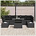 Set da Giardino 8 Pezzi con Cuscini in Rattan Nero - Foto miniatura 3