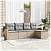 Set di Divani da Giardino  5 Pezzi con Cuscini Beige Polyrattan, Divano da Giardino  2 Posti con Spazio di Stoccaggio e Cuscini Beige Polyrattan - Foto miniatura 2