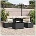 Set Divano da Giardino 5 Pezzi con Cuscini Rattan Nera - Foto miniatura 2