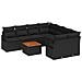 Set Divano da Giardino 9 Pezzi con Cuscini Nero Polyrattan Acacia, Divano da Giardino a Due Posti con Cuscini Nero Polyrattan - Foto miniatura 1