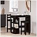 Tavolo da bar in rovere nero con rack per riporre, 100x50x101.5 cm - Foto miniatura 4