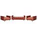 Set Da Salotto 5 Posti Alnes Velluto Rosso Chiaro - Foto miniatura 3