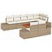 Set Divano da Giardino 9 pcs Beige e bianco - Foto miniatura 1