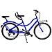 Bici Misura 26 Doppio Posto Telaio In Alluminio Bicicletta Linea Tandem Bibici Cambio 21v Completa Di Accessori Con Luci A Led - 47 Blu - Foto miniatura 1