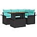 Set Divano da Giardino con archiviazione 5 pcs Nero Poly Rattan - Foto miniatura 1