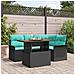 Set Divano da Giardino con archiviazione 5 pcs Nero Poly Rattan - Foto miniatura 2