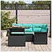 Set Divano da Giardino con archiviazione 5 pcs Nero Poly Rattan - Foto miniatura 3
