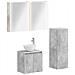 Set di mobili per il bagno 4 pcs Grigio Cemento - Foto miniatura 1