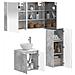Set di mobili per il bagno 4 pcs Grigio Cemento - Foto miniatura 3