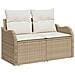Set di divani 6 pz Beige e Bianco Crema - Foto miniatura 2