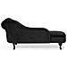 Chaise Longue Destra In Velluto Nero Nimes - Foto miniatura 14