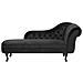 Chaise Longue Destra In Velluto Nero Nimes - Foto miniatura 20
