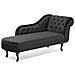 Chaise Longue Destra In Velluto Nero Nimes - Foto miniatura 4