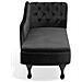 Chaise Longue Destra In Velluto Nero Nimes - Foto miniatura 6