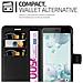 Custodia Compatibile Con Htc U Play In Nero Carbone - Coperchio Protettiva Con Chiusura Magnetica, Funzione Stand E Tasca Per Le Carte - Foto miniatura 4