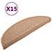 Tappetini per Scale 15 pz Marrone Chiaro 56x17x3 cm - Foto miniatura 1