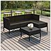Set Divani Da Giardino 5 Pz Con Cuscini In Polyrattan Nero - Foto miniatura 1