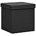 Sgabello Con Contenitore Pieghevole Nero In Simil Lino - Foto miniatura 1