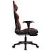 Sedia da Gaming Massaggio Poggiapiedi Nero e Rosso Similpelle - Foto miniatura 7