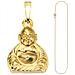 Ciondolo Buddha 333 Oro Giallo Con Catena 50 Cm - Foto miniatura 2