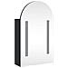 Armadietto Bagno Con Specchio E Led Ad Arco Nero 42x13x70 Cm - Foto miniatura 3
