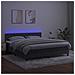 Letto A Molle Con Materasso E Led Grigio Scuro 160x200 Cm - Foto miniatura 3