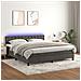 Letto A Molle Con Materasso E Led Grigio Scuro 160x200 Cm - Foto miniatura 8