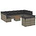 Set Divani da Giardino 13 pz con Cuscini Grigio in Polyrattan - Foto miniatura 1