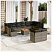 Set Divani da Giardino 13 pz con Cuscini Grigio in Polyrattan - Foto miniatura 2