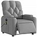 Poltrona Reclinabile Massaggio Elettrica Grigio Chiaro Tessuto - Foto miniatura 3