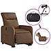 Poltrona Alzapersona Reclinabile Elettrica Marrone Tessuto - Foto miniatura 5