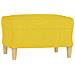 Divano a 3 Posti con Poggiapiedi Giallo Chiaro 180cm in Tessuto - Foto miniatura 5