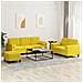 Set di Divani 3 pz con Cuscini Giallo in Velluto - Foto miniatura 2