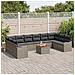 Set Divano da Giardino  11 Pezzi con Cuscini Grigio Polyrattan Acacia, Divano da Giardino per 2 Persone  con Storage e Cuscini Grigio Polyrattan - Foto miniatura 3