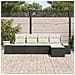 Set divano da giardino 5 pezzi con cuscini rattan nero - Foto miniatura 3