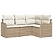 Set di Divano da Giardino 4 Pezzi con Cuscini Beige Polyrattan - Foto miniatura 1