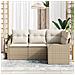 Set di Divano da Giardino 4 Pezzi con Cuscini Beige Polyrattan - Foto miniatura 3