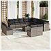 Set Divani da Giardino 14pz con Cuscini in Polyrattan Grigio - Foto miniatura 2