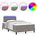 Letto Box Spring con Materasso & LED Taupe 120x190 cm Tessuto - Foto miniatura 4