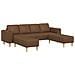Set di divani 3 pcs Marrone Pelle scamosciata sintetica - Foto miniatura 1