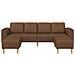 Set di divani 3 pcs Marrone Pelle scamosciata sintetica - Foto miniatura 4