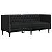 Divano Chesterfield Nero 174 x 74.5 x 70.5 cm Pelle sintetica - Foto miniatura 1
