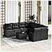 Set Divano da Giardino con cuscino 9 pcs Nero 55 x 55 x 37 cm - Foto miniatura 2