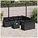 Set Divano da Giardino con cuscino 9 pcs Nero 55 x 55 x 37 cm - Foto miniatura 3