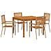 Set da Pranzo per Giardino 5 pcs Beige Poly Rattan - Foto miniatura 1