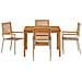 Set da Pranzo per Giardino 5 pcs Beige Poly Rattan - Foto miniatura 7