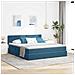 Letto con contenitore e LED Blu Scuro 160 x 200 cm Velluto - Foto miniatura 2