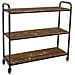 Scaffale In Legno Marrone E Metallo Con Ruote 98x34x94,5h - Foto miniatura 1