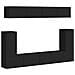 Set mobile TV Montaggio a parete 5 pcs Nero Legno multistrato - Foto miniatura 1
