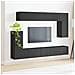 Set mobile TV Montaggio a parete 5 pcs Nero Legno multistrato - Foto miniatura 4